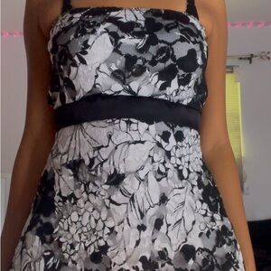 MKM Designs Strapless Black and White top lace overlay women’s size S Y2K/90s
